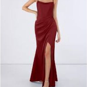 Azazie Marzia Stretch Satin Terracotta